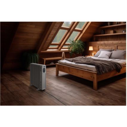Sencor - Radiador de aceite con 13 elementos 1000/2500W/230V blanco + mando a distancia