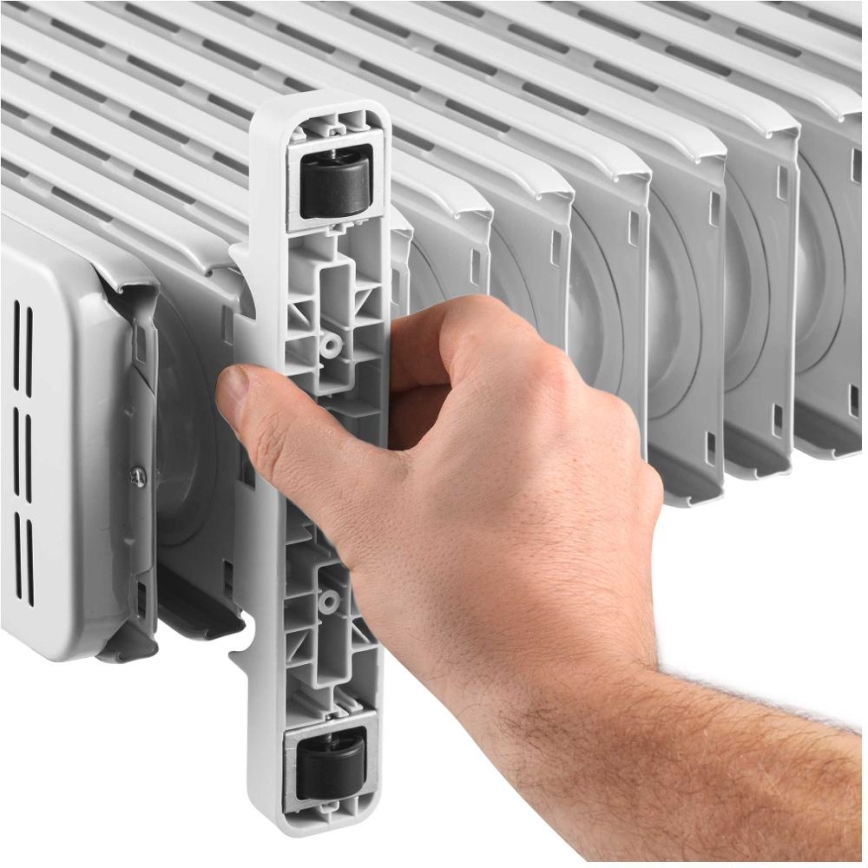 Sencor - Radiador de aceite con 13 elementos 1000/2500W/230V blanco + mando a distancia
