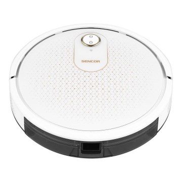 Sencor - Robot aspirador inteligente con fregona 2en1 28W/2600 mAh Wi-Fi blanco + control remoto