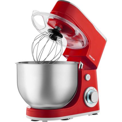 Sencor - Robot de cocina con bol de acero inoxidable 1300W/230V rojo