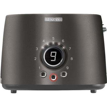Sencor - Tostadora con dos ranuras y rejilla para calentar 1000W/230V antracita