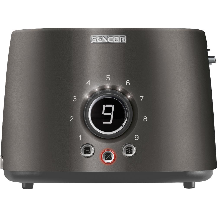 Sencor - Tostadora con dos ranuras y rejilla para calentar 1000W/230V antracita