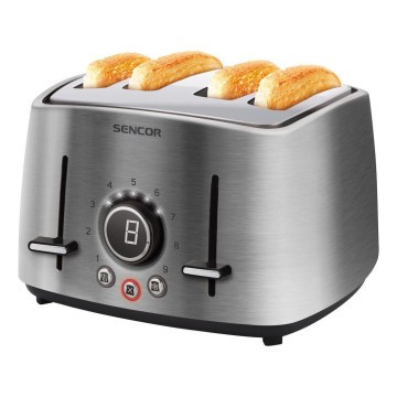 Sencor - Tostadora de cuatro ranuras 1600W/230V cromo mate