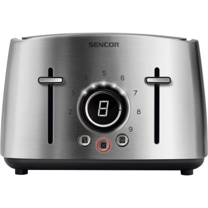 Sencor - Tostadora de cuatro ranuras 1600W/230V cromo mate