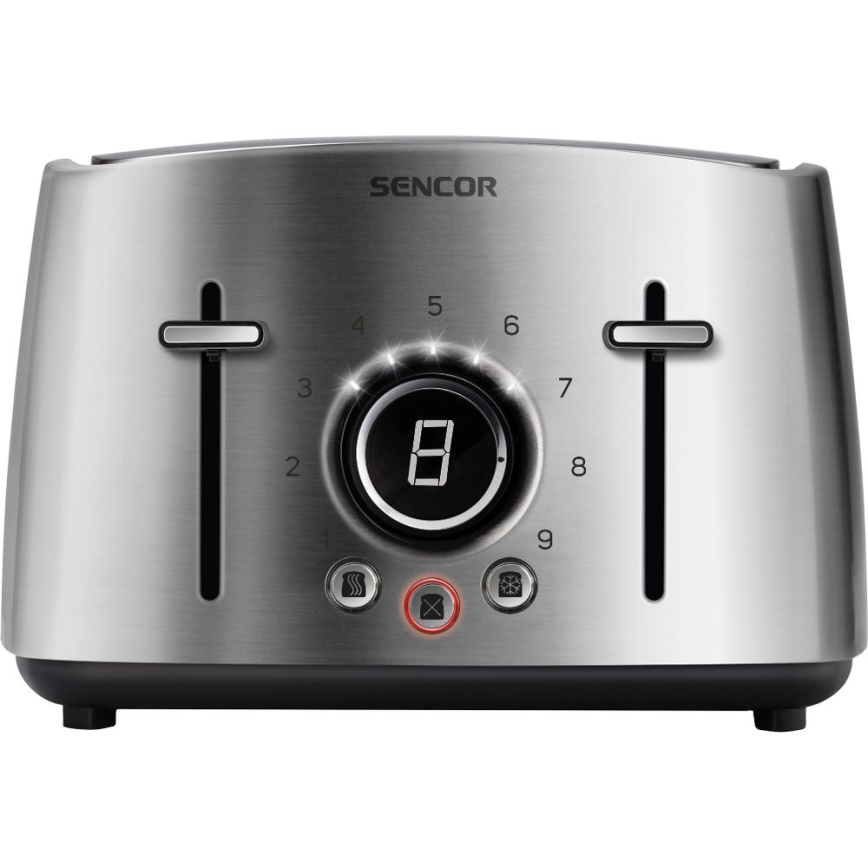 Sencor - Tostadora de cuatro ranuras 1600W/230V cromo mate
