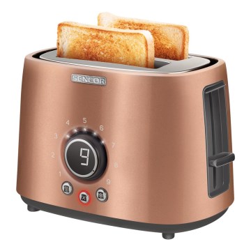 Sencor - Tostadora de dos ranuras con rejilla para calentar, 1000W/230V, color cobre