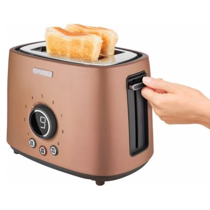 Sencor - Tostadora de dos ranuras con rejilla para calentar, 1000W/230V, color cobre