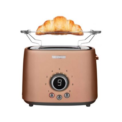 Sencor - Tostadora de dos ranuras con rejilla para calentar, 1000W/230V, color cobre