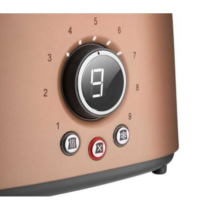 Sencor - Tostadora de dos ranuras con rejilla para calentar, 1000W/230V, color cobre