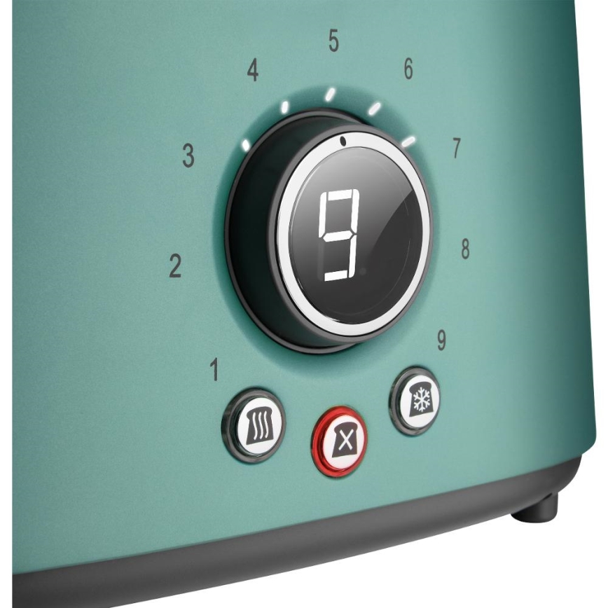 Sencor - Tostadora de dos ranuras con rejilla para calentar 1000W/230V color menta
