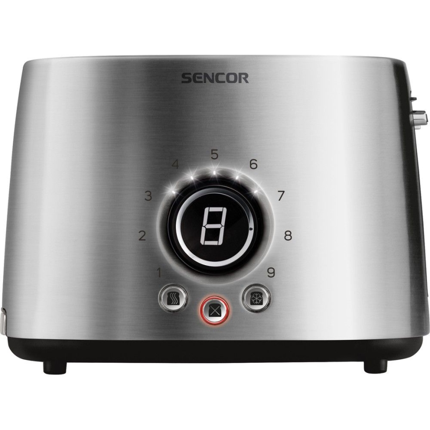 Sencor - Tostadora de dos ranuras con rejilla para calentar 1000W/230V, plata