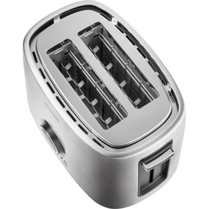 Sencor - Tostadora de dos ranuras con rejilla para calentar 1000W/230V, plata