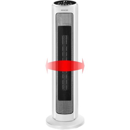 Sencor - Ventilador con elemento calefactor cerámico 2200W/230V Wi-Fi blanco + control remoto