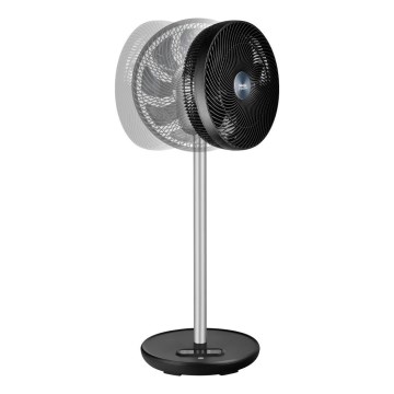 Sencor - Ventilador de pie 3D UltraSilent 26W/230V Wi-Fi negro + mando a distancia