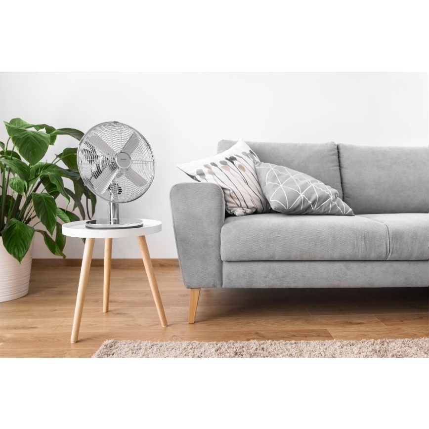 Sencor - Ventilador de sobremesa 35W/230V acabado cromado brillante