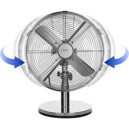 Sencor - Ventilador de sobremesa 35W/230V acabado cromado brillante
