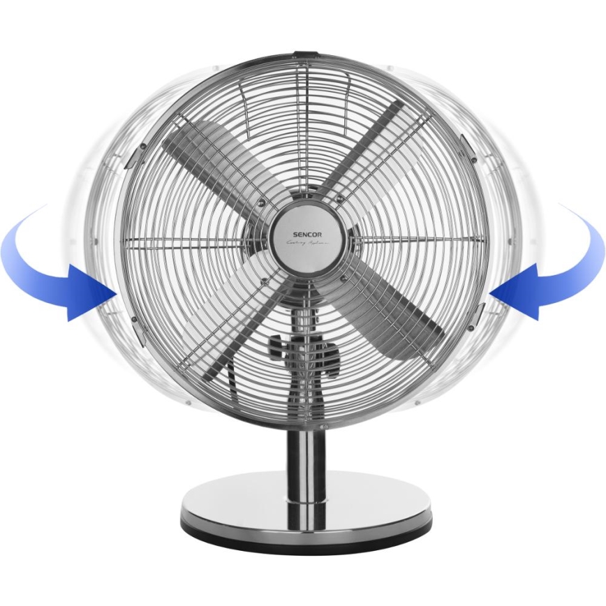 Sencor - Ventilador de sobremesa 35W/230V acabado cromado brillante