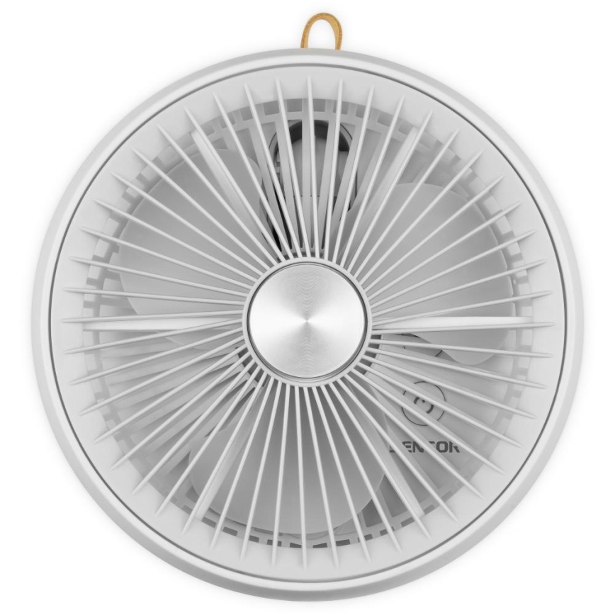 Sencor - Ventilador de sobremesa recargable 5W/5V 4000 mAh blanco
