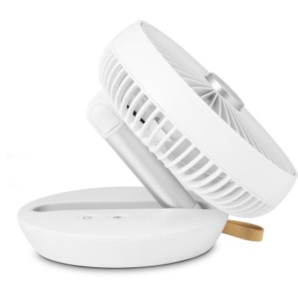 Sencor - Ventilador de sobremesa recargable 5W/5V 4000 mAh blanco