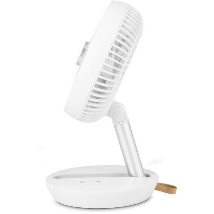 Sencor - Ventilador de sobremesa recargable 5W/5V 4000 mAh blanco