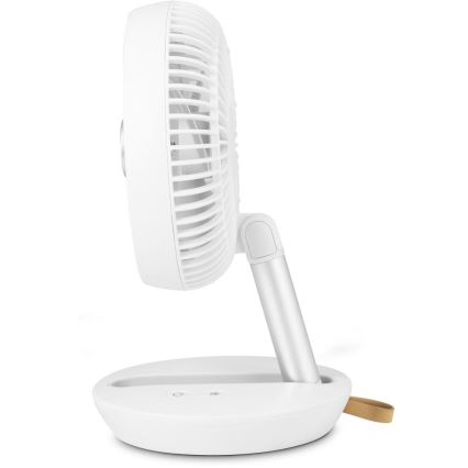 Sencor - Ventilador de sobremesa recargable 5W/5V 4000 mAh blanco