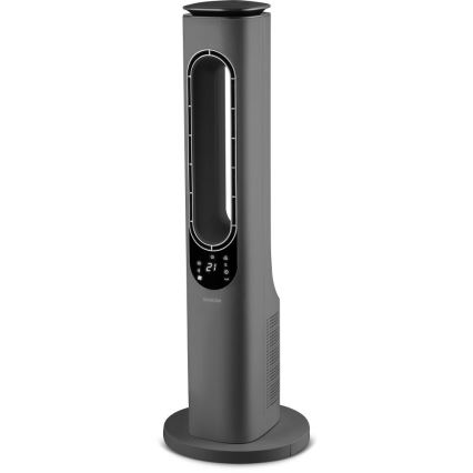 Sencor - Ventilador de torre sin aspas con calefactor cerámico 1200/2000W/230V antracita + mando a distancia