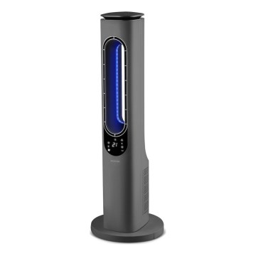 Sencor - Ventilador de torre sin aspas con calefactor cerámico 1200/2000 W, 230 V, antracita + mando a distancia