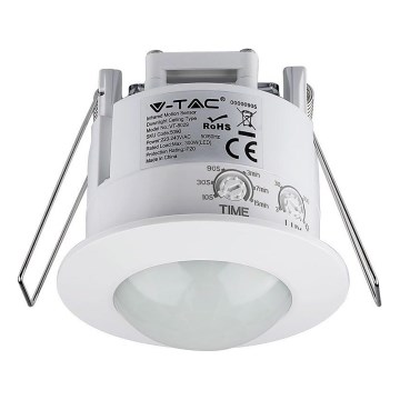 Sensor de movimiento empotrable PIR 360° 300W/230V blanco