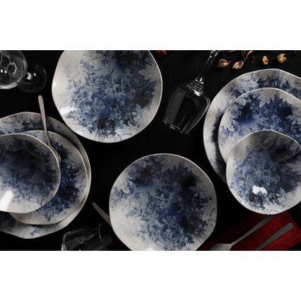 Servicio de vajilla de 24 piezas azul/porcelana