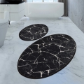 SET 2x Alfombra de baño MARBLE 50x60/60x100 cm negro