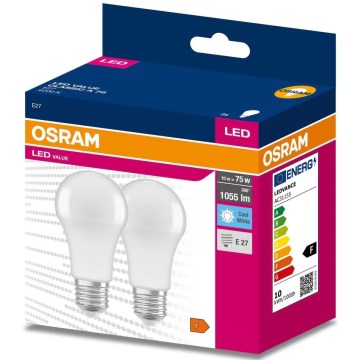 SET 2x Bombilla LED A60 E27/10W/230V 4000K - Osram