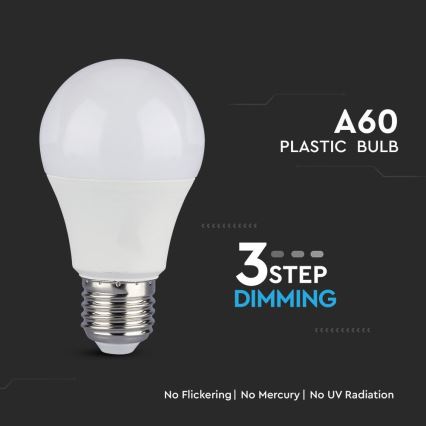 SET 2x Bombilla LED regulable A60 E27/9W/230V 6400K
