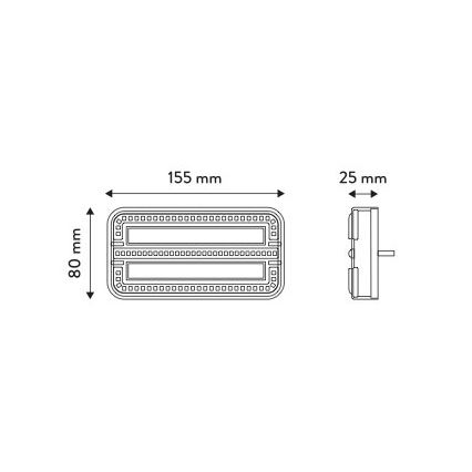 SET 2x LED Luz de remolque con intermitente dinámico LED/12-24V IP65