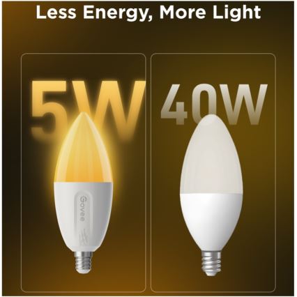 SET 2x LED RGBWW Bombilla regulable E14/5W/230V 2700-6500K Wi-Fi - Govee