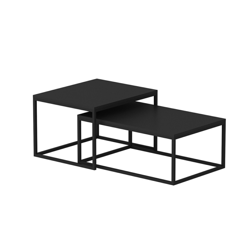 SET 2x Mesa de centro LEKA negro