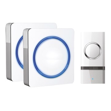 SET 2x Timbre inalámbrico con enchufe integrado 1L23 230V/12V IP44