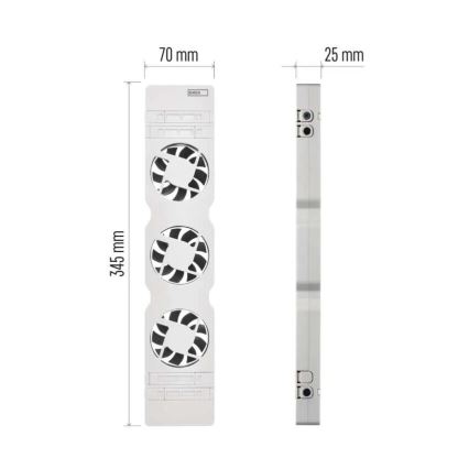SET 2x Ventilador de radiador 5/230V blanco