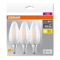 SET 3x Bombilla LED B40 E14/4W/230V 2700K - Osram
