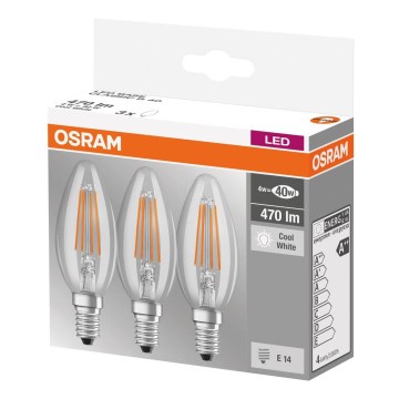 SET 3x Bombilla LED BASE B40 E14/4W/230V 4000K – Osram
