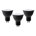 SET 3x Bombilla LED ECOLINE GU10/6W/230V 4000K negro - Brilagi