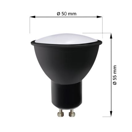 SET 3x Bombilla LED ECOLINE GU10/6W/230V 4000K negro - Brilagi