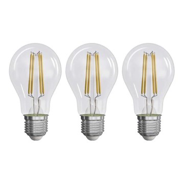 SET 3x Bombilla LED FILAMENT A60 E27/3,8W/230V 4000K Clase energética A