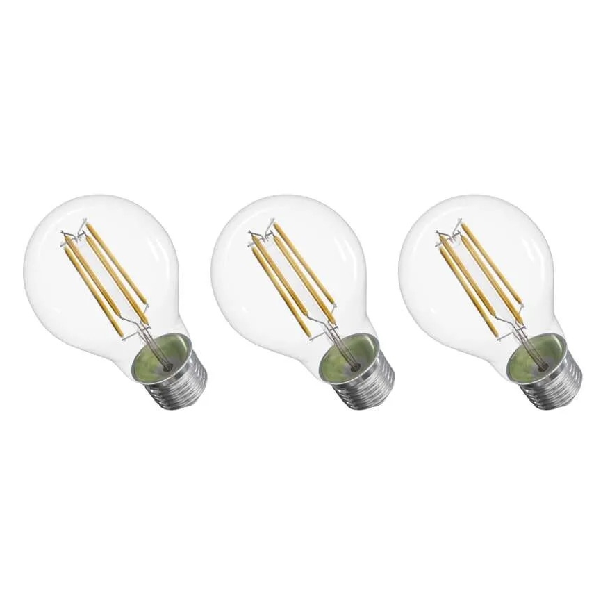 SET 3x Bombilla LED FILAMENT A60 E27/5W/230V 2700K Clase energética A