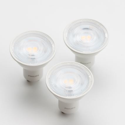 SET 3x Bombilla LED Philips GU10/4,7W/230V 2700K