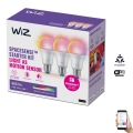SET 3x Bombilla LED RGBW regulable A60 E27/8,8W/230V 2200-6500K Wi-Fi - WiZ