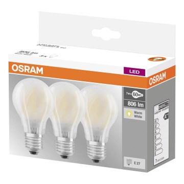 SET 3x Bombilla LED VINTAGE E27/7W/230V 2700K - Osram
