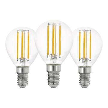 SET 3x Bombilla LED VINTAGE P45 E14/7W/230V 2700K - Eglo 110303