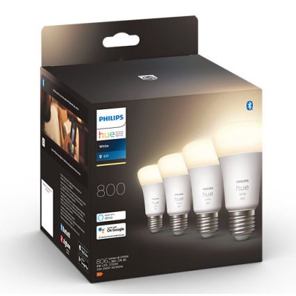 SET 4x bombillas LED regulables Philips Hue WHITE A60 E27/9W/230V 2700K