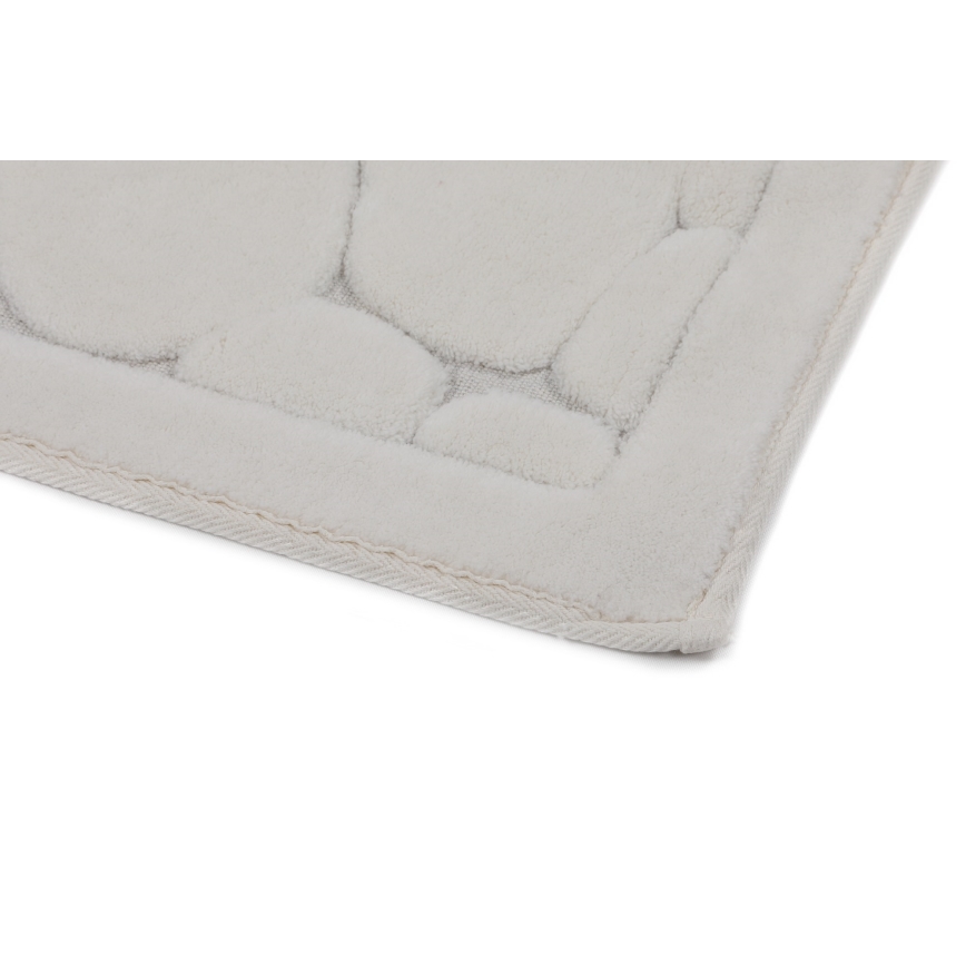 Set de 2 alfombrillas de baño LINO 60 x 100 cm color crema