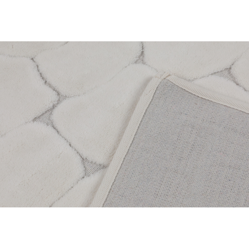 Set de 2 alfombrillas de baño LINO 60 x 100 cm color crema